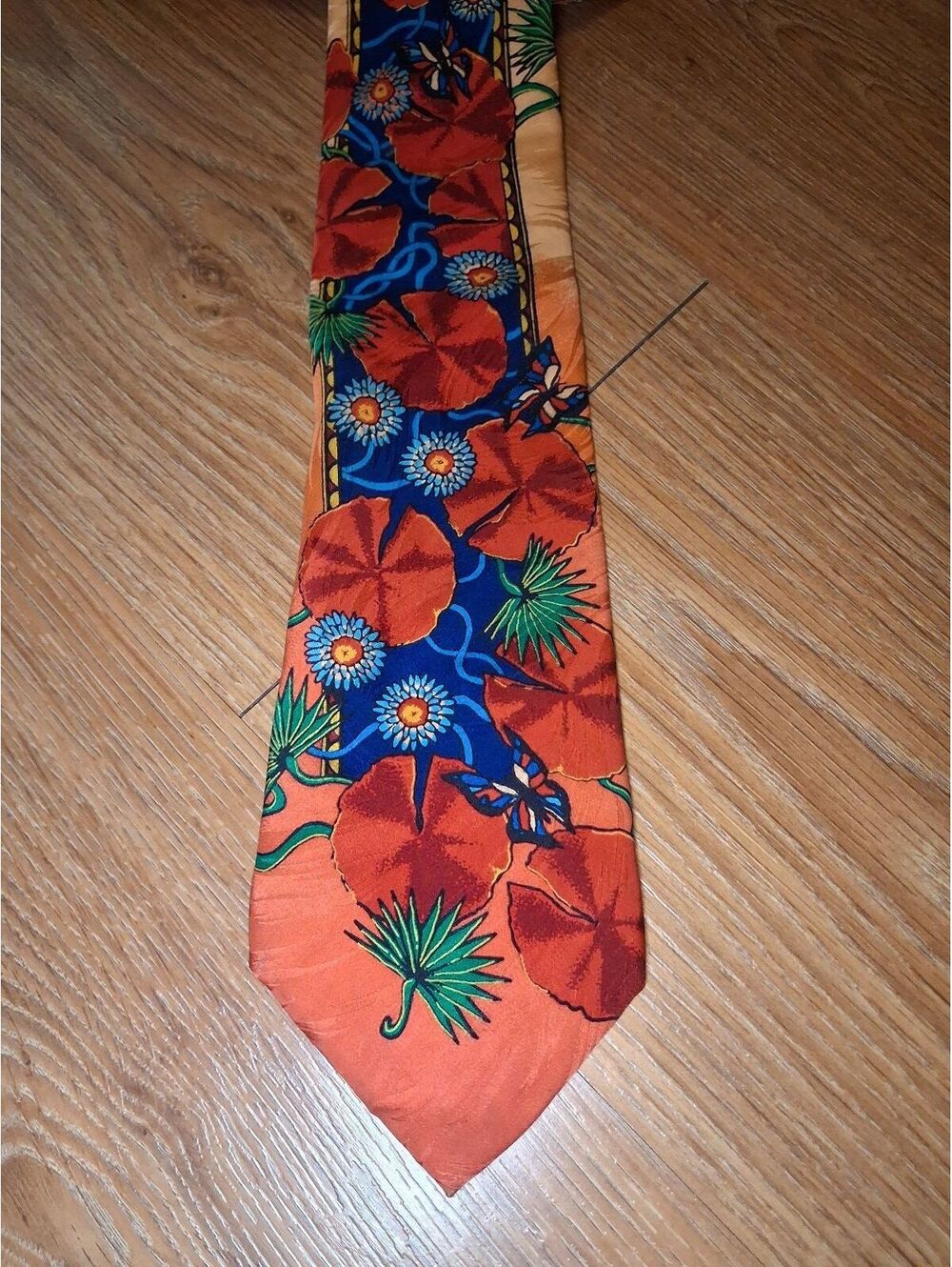 VINTAGE Rush Limbaugh Silk Tie Multicolor Floral Wide
